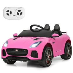 COSTWAY 12V Jaguar F-Type Svr Licensed Kids Ride On Car W/ Mp3 & Lights In Pink