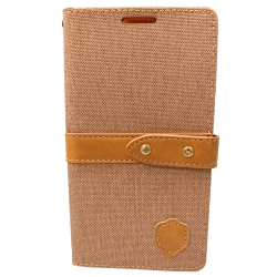 CC Final Sale Topsave Card Slot W/magnetic Clip Fabric Folio Wallet Flip Case for Zte Grand X4, Carmel