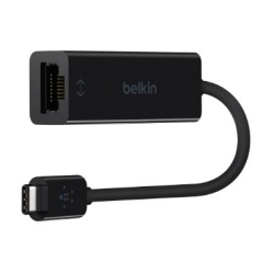 BELKIN 5.9" USB-C (Male) to Gigabit Ethernet (Female) Adapter - (B2B145-Blk) In Black
