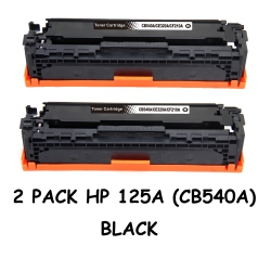 BESTONER 2 Pack HP 125A (Cb540A)/hp 125A/cb540/hp125/hp125A/hp125/cb540 Toner Cartridge Laser Cp1210/1215/1312/1515/1518 In Black