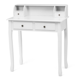 COSTWAY Writing Desk Mission Home Office Computer Desk 4 Drawer In White