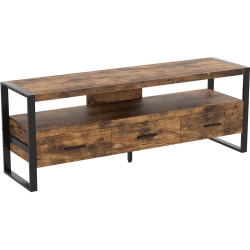 SAFDIE & CO. Tv Stand 59L Reclaimed Wood 3 Drawers 1 Shelf In Brown