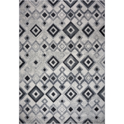 LADOLE RUGS Dark Light Modern Geometric Area Rug 6'7" X 9'6" (200 X 290 Cm) Diamond Pattern In Grey