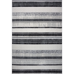 LADOLE RUGS Dark Light Modern Contemporary Area Rug 6'7" X 9'6" (200 X 290 Cm) In Grey