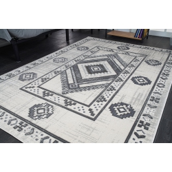 LADOLE RUGS Dark Light Modern Bordered Geometric Area Rug 7'10" X 10'5" (240 X 320 Cm) In Grey