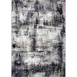 LADOLE RUGS Grey Beige Modern Rustic Design Area Rug 3'11" X 5'3" (120 X 160 Cm) In Black