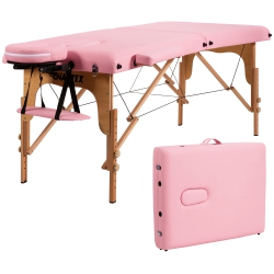COSTWAY 84"l Portable Massage Table Adjustable Facial Spa Bed Tattoo W/ Carry Case