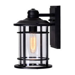 CWI LIGHTING Belmont 1 Light Outdoor Wall Lantern In Black