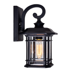 CWI LIGHTING Burn 1 Light Outdoor Wall Lantern In Black