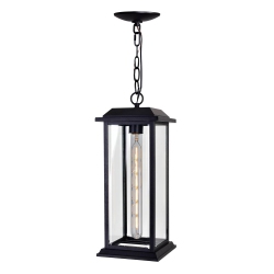 CWI LIGHTING Bridge 1 Light Outdoor Pendant In Black