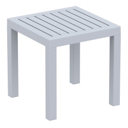 COMPAMIA Ocean Square Resin Patio Side Table Silver In Gray