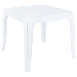 COMPAMIA Queen Polycarbonate Patio Side Table In Glossy In White