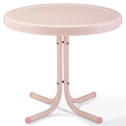 CROSLEY FURNITURE Retro Metal Patio End Table In In Pink