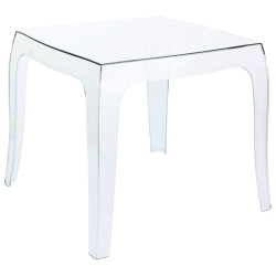 COMPAMIA Queen Polycarbonate Patio Side Table In Transparent Clear
