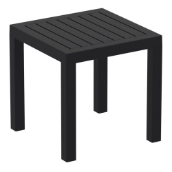 COMPAMIA Ocean Square Resin Patio Side Table In In Black
