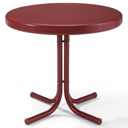 CROSLEY FURNITURE Retro Metal Patio End Table In In Red