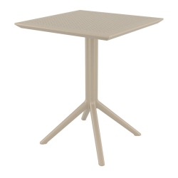 COMPAMIA Sky 24 Inch Square Folding Table In Taupe Finish