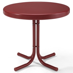PEMBERLY ROW Retro Metal Patio End Table In In Red