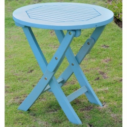 PEMBERLY ROW 19" Folding Patio Table In In Sky Blue