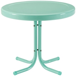 CROSLEY FURNITURE Retro Metal Patio End Table In Aqua