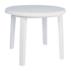 COMPAMIA Ronda 36" Round Resin Patio Dining Table In In White