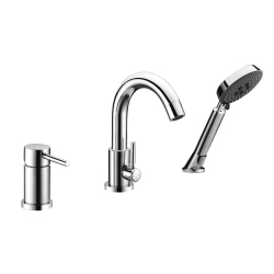 AGUA CANADA - Santo - Chrome Finish Bathub Faucet With Single Lever Temperature And Water Flow Fast Adjustement