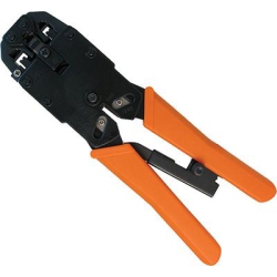 VERTICAL CABLE Professional Crimper, Stripper & Cutting Tool for Rj11, Rj12, Rj45, 6X4, 6X6 And 8X8 Plugs - In Black