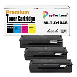 PAYFORLESS ® 3Pk Compatible Samsung Mlt-D104S Toner Cartridges for Samsung Ml-1660 Ml-1865 Scx-3200 Scx-3205 Scx-3205W