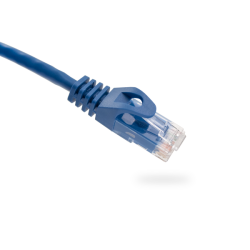 VERTICAL CABLE Cat5E Patch Cable With Boot And Protector - 0.15-Meter (0.5-Ft) - In Blue