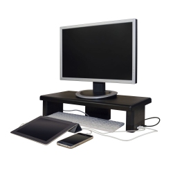 DAC Mp-212 Height-Adjustable Ultra-Wide Monitor/laptop Stand With 2-USB Ports In Black