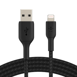 BELKIN Charge/sync Boost Charge Braided Lightning to USB-A Cable 6Ft Charge/sync Cables Caa002Bt2Mbk In Black