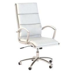 BBF Bush Business Furniture Modelo High Back Leather Executive Office Chair In In White