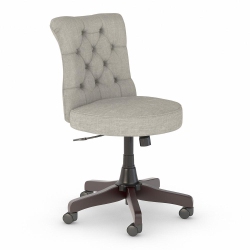 BUSH Salinas Mid Back Fabric Office Chair With Adjustable Height In Light In Gray