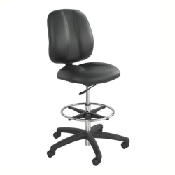 SCRANTON & CO Extended Height Vinyl Drafting Chair In In Black