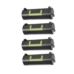 TONER4U - 4 Pack Compatible Mx310 Toner Cartridge Fox Lexmark 60F1000 Mx310Dn Mx410De Mx510De 2500Page