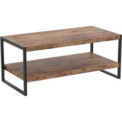 SAFDIE & CO. Coffee Table 47.25L Reclaimed Wood Black Metal In Brown