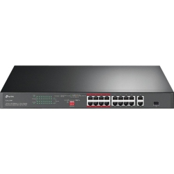 TP LINK Tp-Link Tl-Sl1218P 16-Port 10/100 Mbps + 2-Port Gigabit Rackmount Switch With 16-Port Poe+ (Tl-Sl1218P)