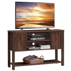 COSTWAY Barn Door Tv Stand Console Sideboard Buffet for Tvs Up to 60" W/storage Cabinets