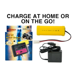 POWER PORTABLE 7.2 Volt Nicd Battery Pack (1500 Mah) + Wall Charger + Car Charger