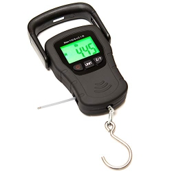 ANGEL CANADA Commercial Grade Heavy Duty Digital 110Lb/50Kg Capacity Hanging Scale \w Backlit And Measuring Tape for Luggage Fish Fishing \w