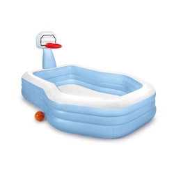 INTEX - Children's Pool With Basketball Basket, 100 " X 74 " X 51 ", Ball Included In Blue