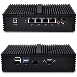 QOTOM Q330G4 Mini PC - Core I3, Aes-Ni, 4 Intel Lan, 15Watts, Industrial Mini PC Firewall Gateway Router