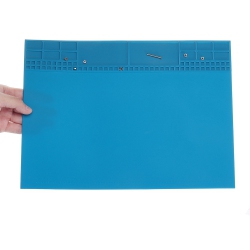 AXGEAR 35X25Cm Heat Insulation Silicone Pad Soldering Repair Maintenance Platform - In Blue