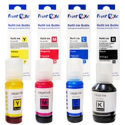 PRINTOXE ® T774 T664 Compatible Refill Set Of 4 Pigment Ink Bottles for T774 T664 High Yield for Epson Ecotank Expression & Workforce Et-3600