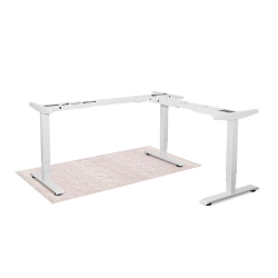 EFFYDESK Executive L-Shaped Height Adjustable Home Office Computer Standing Desk With Cable Management Tray - Frame (Frame Only/no Tabletop)