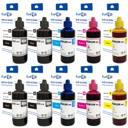 PRINTOXE ® Universal Ink Refill 10 Bottles Of 2 Sets Plus 2 for & Desktop Ciss & Cartridges Printers (Refill Kit Not Included) In Black