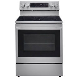 LG 30" 6.3 Cu. Ft. 5-Element Electric Air Fry Range (LREL6325F) -Stainless -Open Box -Scratch & Dent