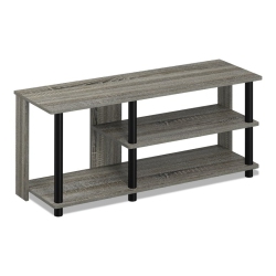 FURINNO Turn-N-Tube Wood Compact Multi Storage Shoe Rack In French Oak In Gray