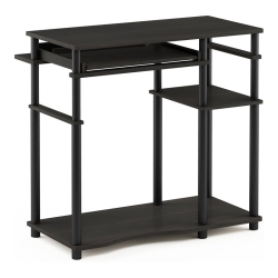 FURINNO Abbott Engineered Wood Computer Desk With Bookshelf In Espresso/black