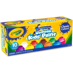 CRAYOLA Washable Kids Paint Classic Colors 10-Count - 59Ml / 2 Fl OZ [Toys, Ages 3+]
